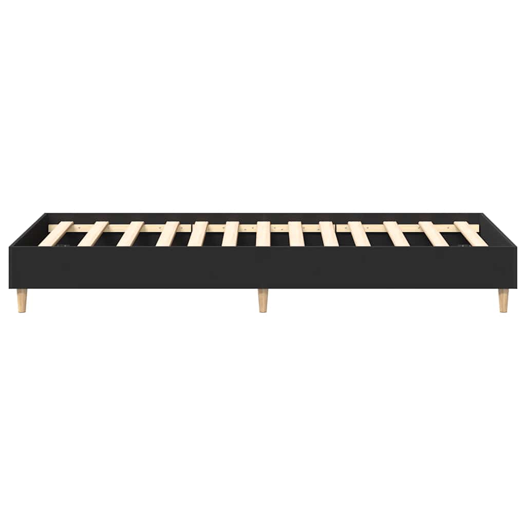 Fekete szerelt fa ágykeret matrac nélkül 90 x 200 cm 6