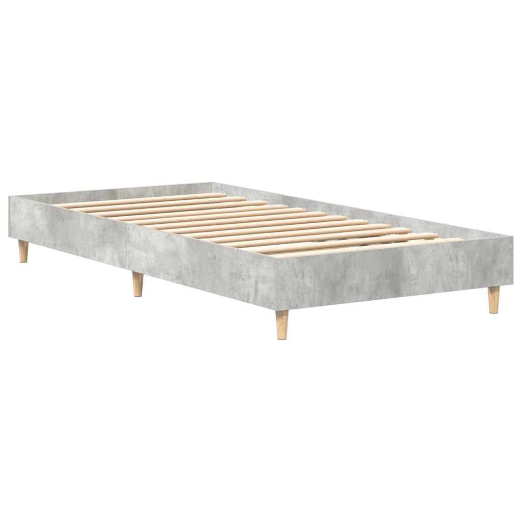 Betonszürke szerelt fa ágykeret matrac nélkül 75 x 190 cm 4