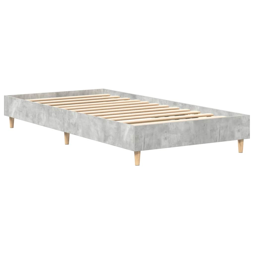 Betonszürke szerelt fa ágykeret matrac nélkül 75 x 190 cm 7