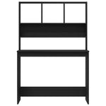 Fekete tölgy szerelt fa íróasztal polcokkal 102 x 45 x 148 cm 5