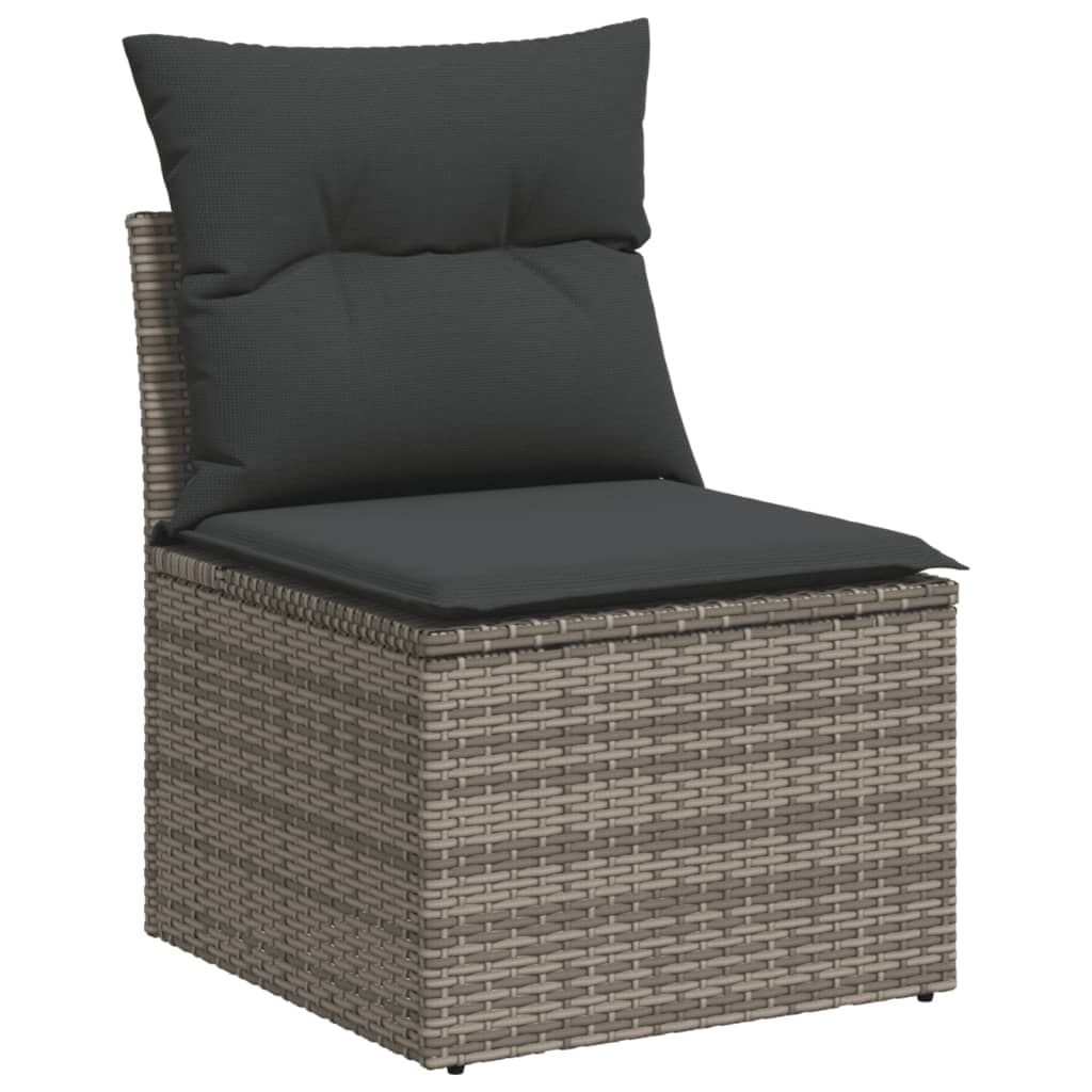4 részes szürke polyrattan kerti ülőgarnitúra párnákkal 3