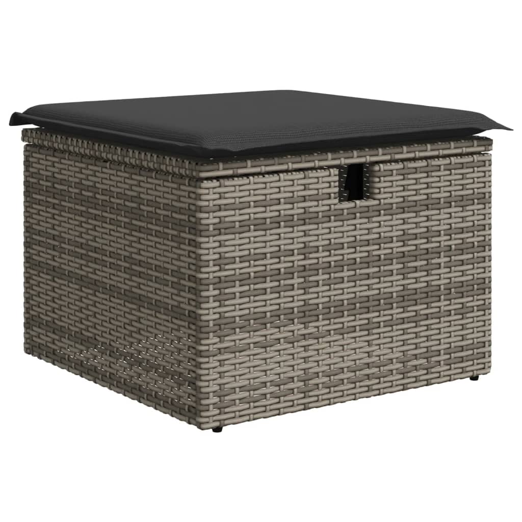 4 részes szürke polyrattan kerti ülőgarnitúra párnákkal 5