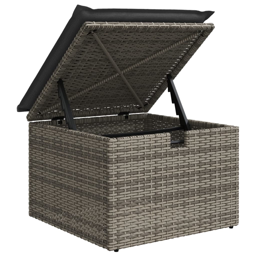 4 részes szürke polyrattan kerti ülőgarnitúra párnákkal 8