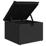 5 részes fekete polyrattan kerti kanapészett párnákkal 8