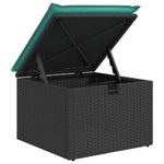 5 részes fekete polyrattan kerti kanapészett párnákkal 8