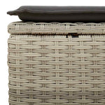 5 részes világosszürke polyrattan kerti ülőgarnitúra párnákkal 10