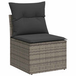 7 részes szürke polyrattan kerti ülőgarnitúra párnákkal 3