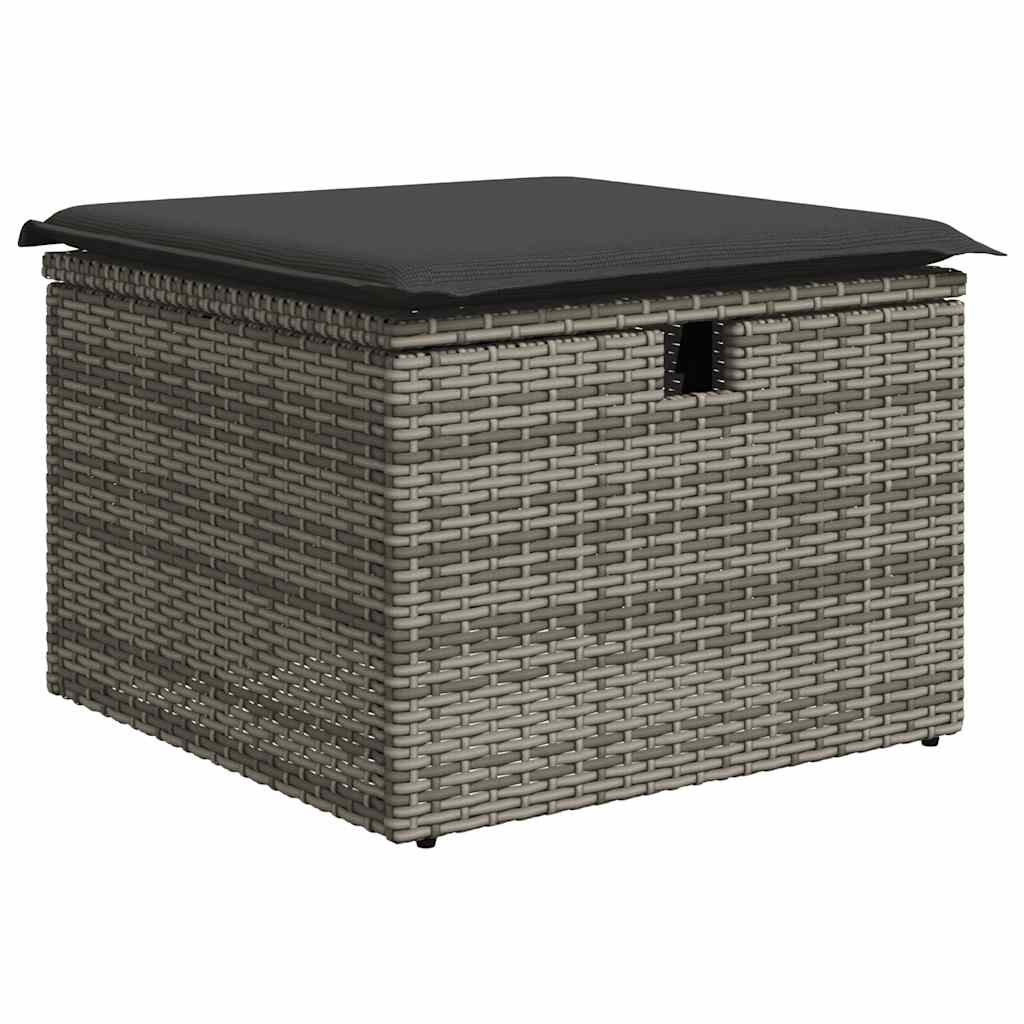7 részes szürke polyrattan kerti ülőgarnitúra párnákkal 5