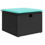 8 részes fekete polyrattan kerti ülőgarnitúra párnákkal 5