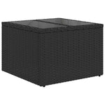8 részes fekete polyrattan kerti ülőgarnitúra párnákkal 6