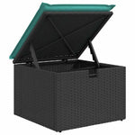 8 részes fekete polyrattan kerti ülőgarnitúra párnákkal 9