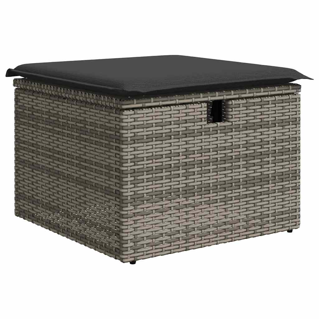 6 részes szürke polyrattan kerti ülőgarnitúra párnákkal 5