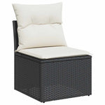 8 részes fekete polyrattan kerti ülőgarnitúra párnákkal 3