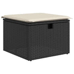 8 részes fekete polyrattan kerti ülőgarnitúra párnákkal 5