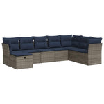 9 részes szürke polyrattan kerti ülőgarnitúra párnákkal 2