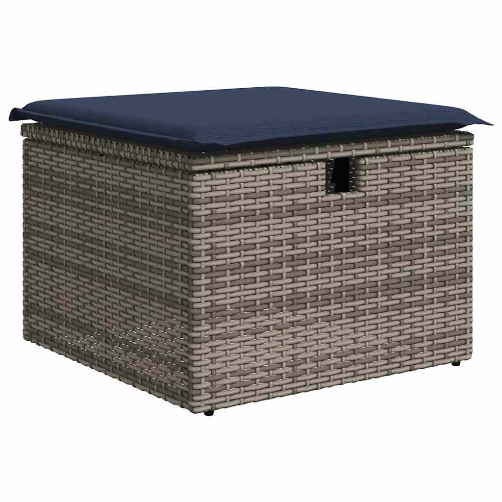 9 részes szürke polyrattan kerti ülőgarnitúra párnákkal 5
