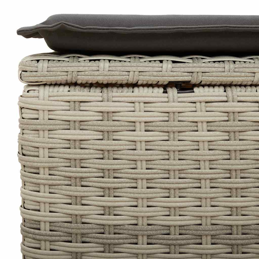 4 részes világosszürke polyrattan kerti ülőgarnitúra párnákkal 10