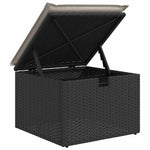 6 részes fekete polyrattan kerti ülőgarnitúra párnákkal 9