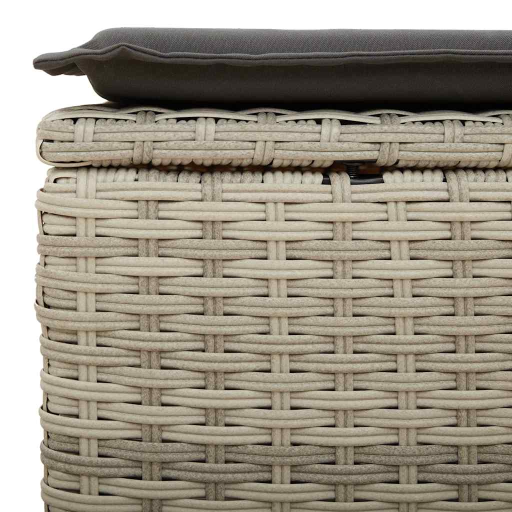 7 részes világosszürke polyrattan kerti ülőgarnitúra párnákkal 13