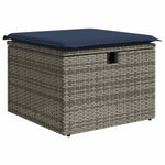 8 részes szürke polyrattan kerti ülőgarnitúra párnákkal 6
