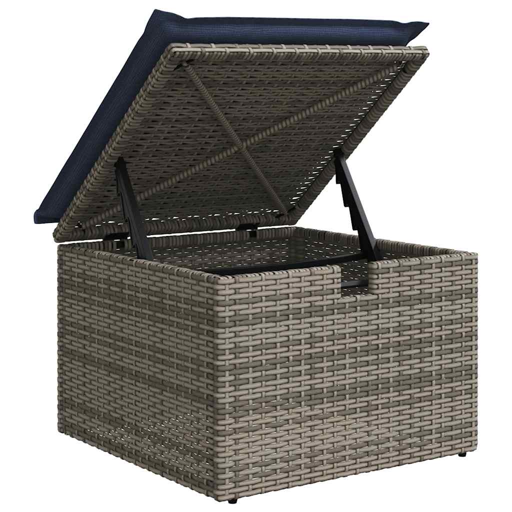 8 részes szürke polyrattan kerti ülőgarnitúra párnákkal 11