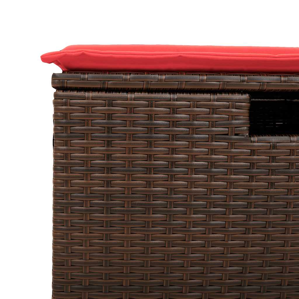 8 részes barna polyrattan kerti ülőgarnitúra párnákkal 14
