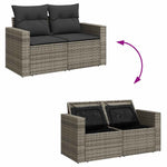 8 részes szürke polyrattan kerti ülőgarnitúra párnákkal 9