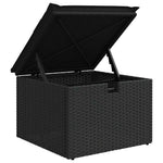 9 részes fekete polyrattan kerti ülőgarnitúra párnákkal 11