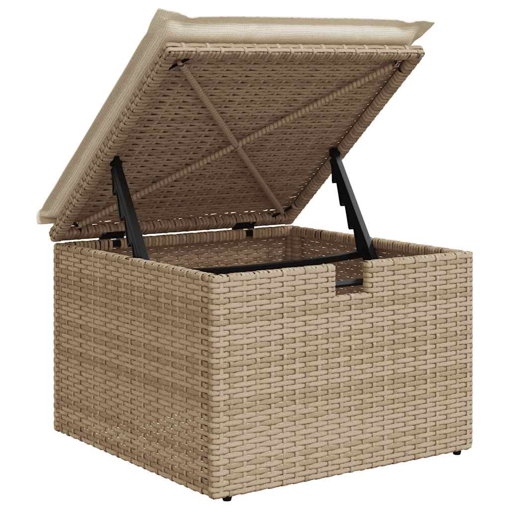 6 részes bézs polyrattan kerti ülőgarnitúra párnával 9