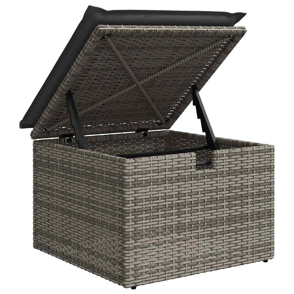 6 részes szürke polyrattan kerti ülőgarnitúra párnákkal 9