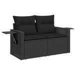 6 részes fekete polyrattan kerti ülőgarnitúra párnákkal 5