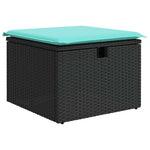 6 részes fekete polyrattan kerti ülőgarnitúra párnákkal 6