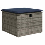 7 részes szürke polyrattan kerti ülőgarnitúra párnákkal 6