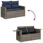 7 részes szürke polyrattan kerti ülőgarnitúra párnákkal 8