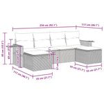 6 részes szürke polyrattan kerti ülőgarnitúra párnákkal 12