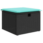 8 részes fekete polyrattan kerti ülőgarnitúra párnákkal 6