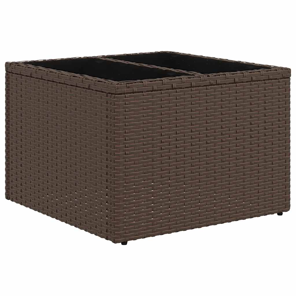 9 részes barna polyrattan kerti ülőgarnitúra párnákkal 7