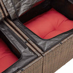 7 részes barna polyrattan kerti ülőgarnitúra párnákkal 13