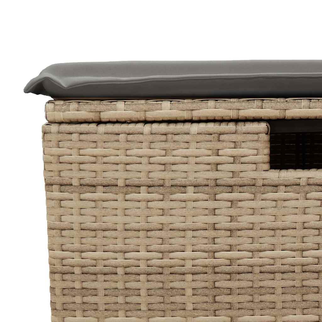 9 részes bézs polyrattan kerti ülőgarnitúra párnákkal 13