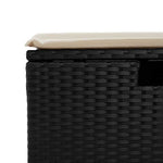 8 részes fekete polyrattan kerti ülőgarnitúra párnákkal 13