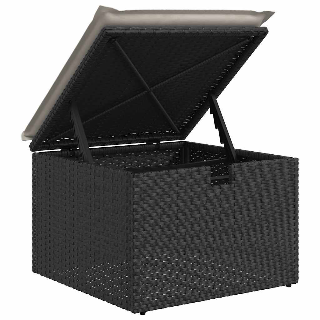 6 részes fekete polyrattan kerti ülőgarnitúra párnákkal 9