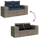 6 részes szürke polyrattan kerti ülőgarnitúra párnákkal 8
