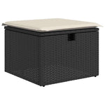6 részes fekete polyrattan kerti ülőgarnitúra párnákkal 5