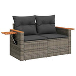 5 részes szürke polyrattan kerti ülőgarnitúra párnákkal 3