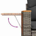 5 részes szürke polyrattan kerti ülőgarnitúra párnákkal 9