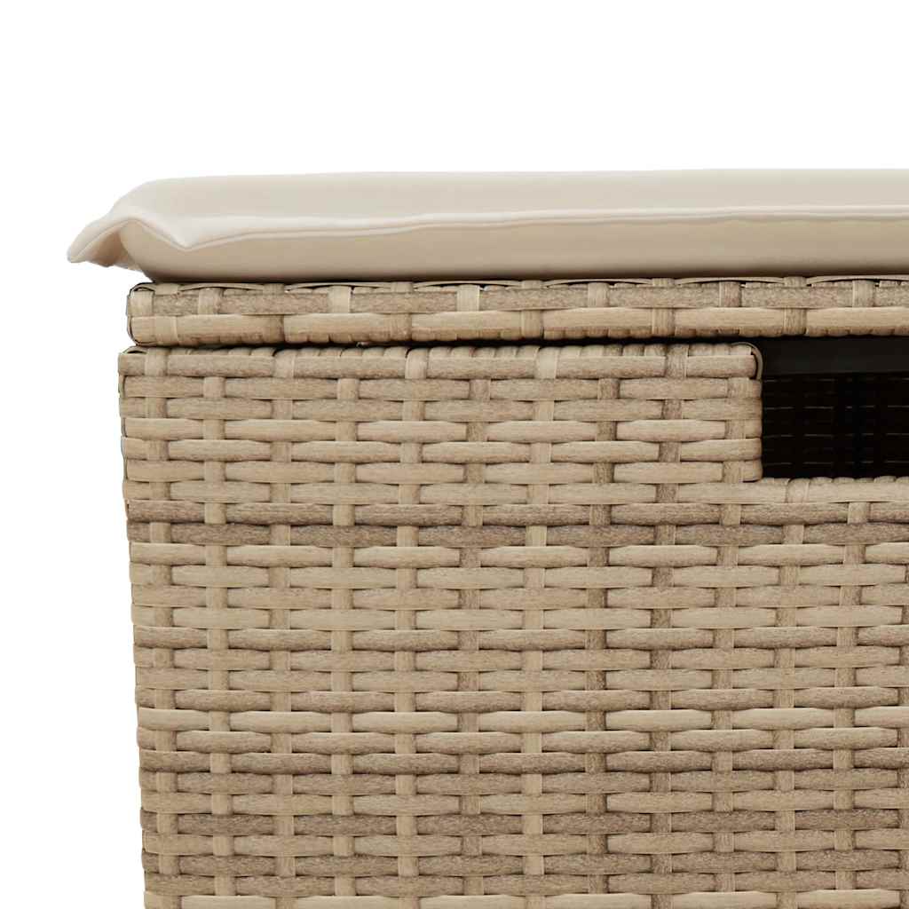 6 részes bézs polyrattan kerti ülőgarnitúra párnával 11