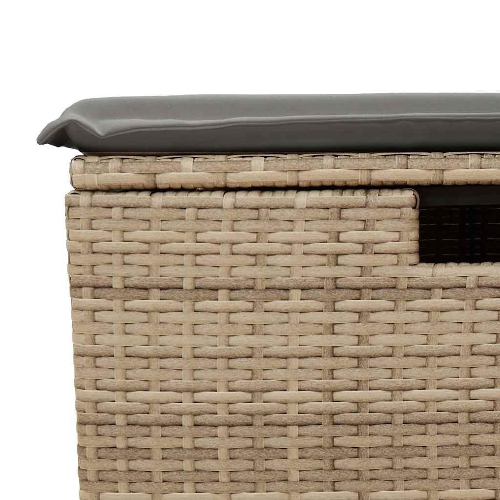6 részes bézs polyrattan kerti ülőgarnitúra párnával 11