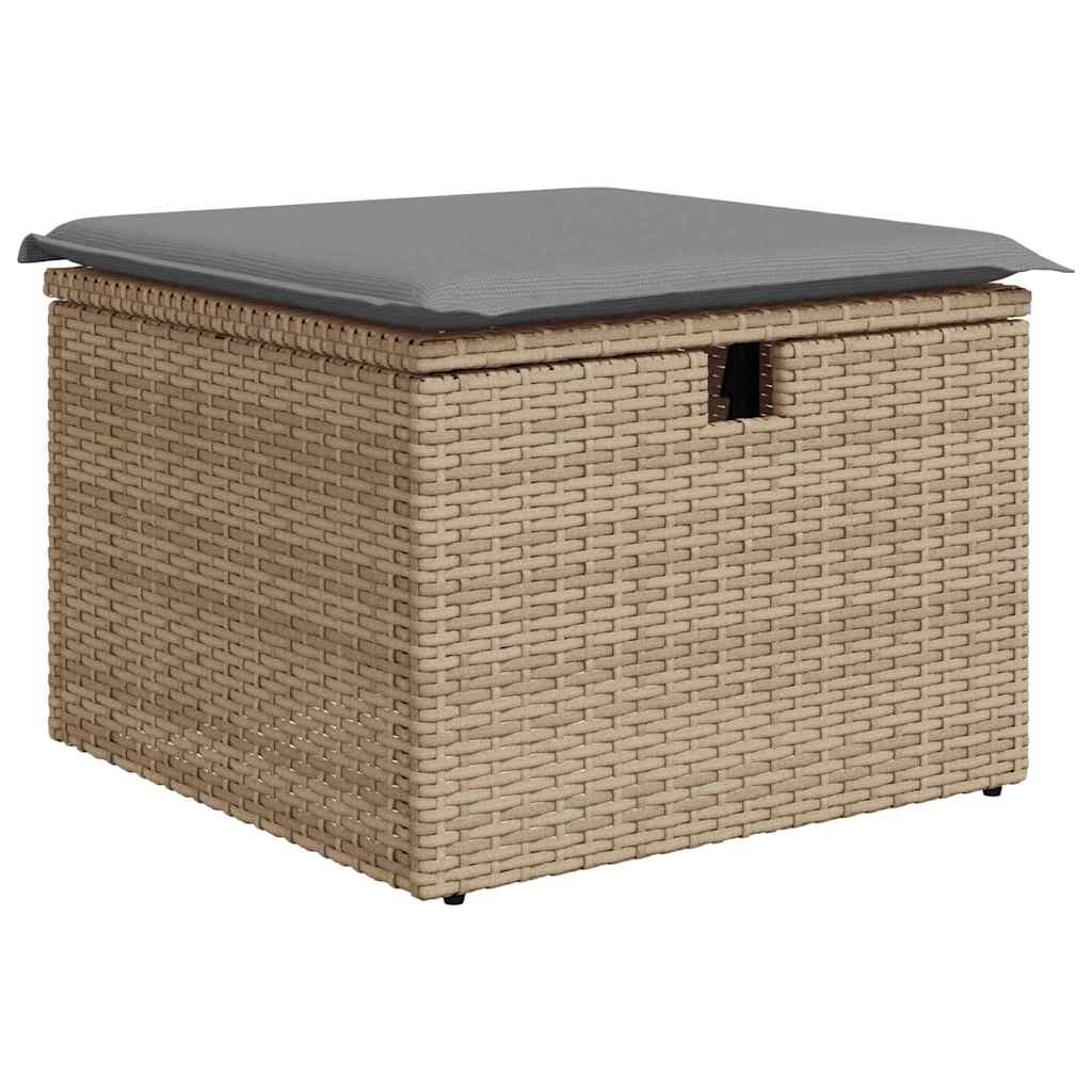 6 részes bézs polyrattan kerti ülőgarnitúra párnával 6