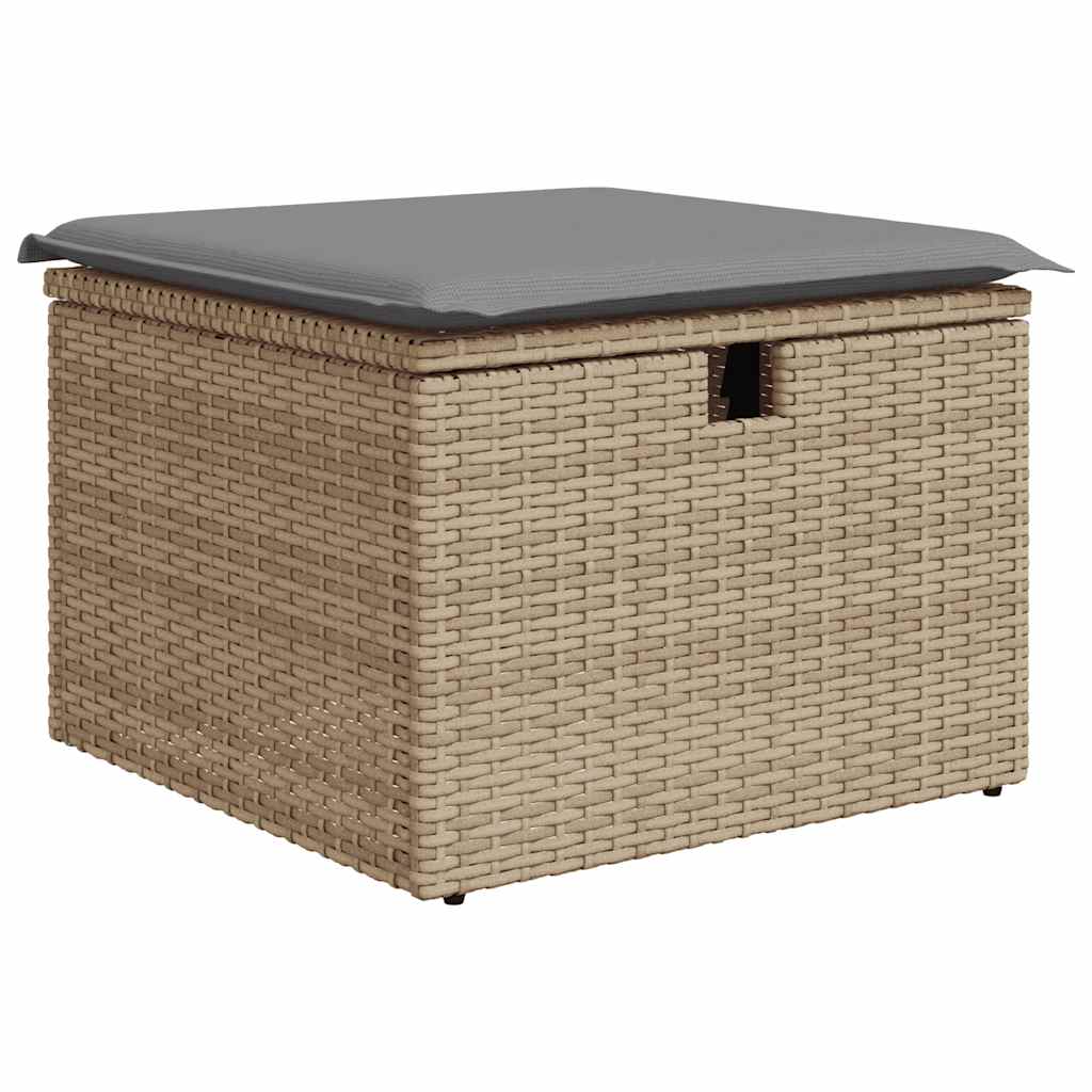 7 részes bézs polyrattan kerti ülőgarnitúra párnákkal 6