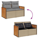 8 részes bézs polyrattan kerti ülőgarnitúra párnával 11
